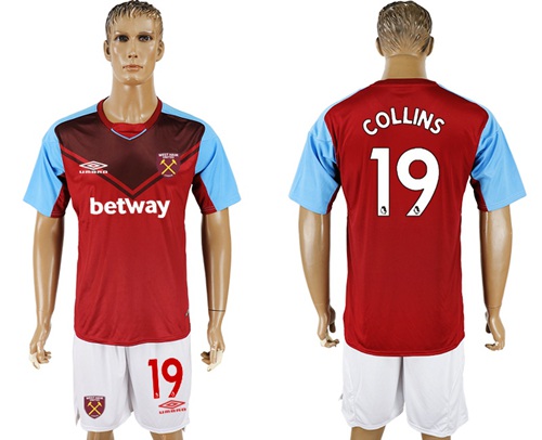 West Ham United #19 Collins Home Soccer Club Jersey